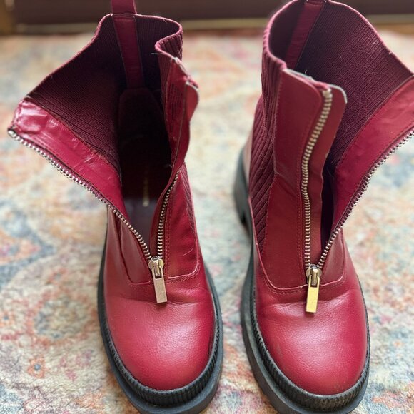 🔥 BCBG Generation Red Zip Combat Boots – Size 7M / 37.5 (NWOT) - Picture 5 of 8